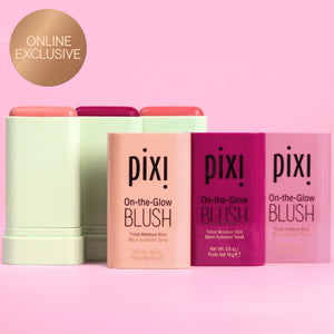 Online Exclusive: Pixi On-the-Glow BLUSH shown with pink background