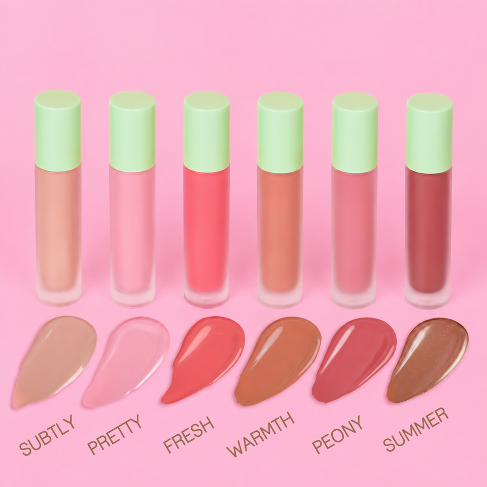 Six shades of Pixi LiquidGlow Blush from natural pink to bronze: Subtly, Pretty, Fresh, Warmth Peony, Summer. view 2